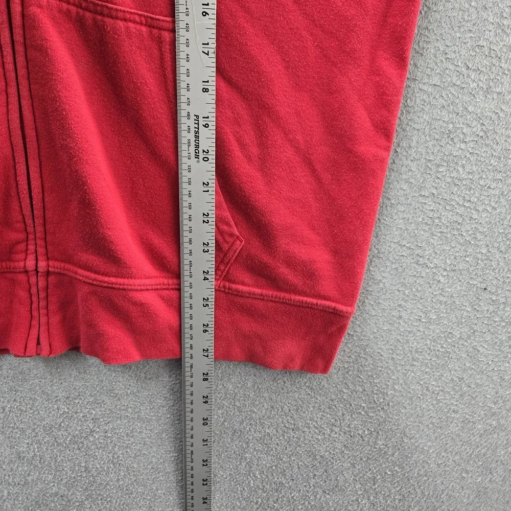 The North Face Men Hoodie L Red Fleece Logo‎ Activewear Zipper Long Sleeve